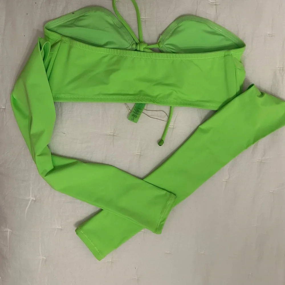Skims Swim Long Sleeve Bikini Top- Neon Green